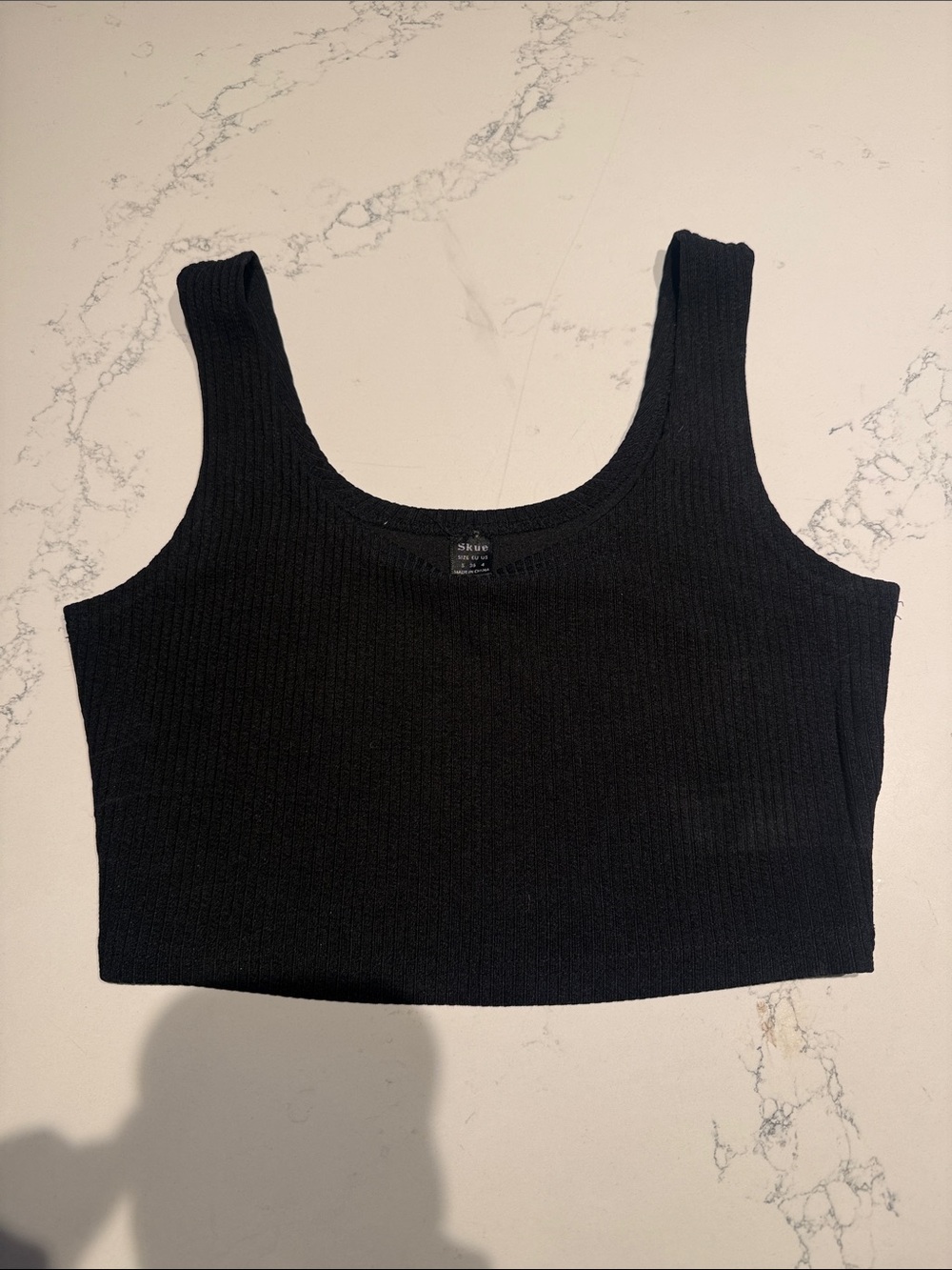 Classic Black Ribbed Crop Tank Top